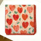 Heart Print Lightweight Square Scarf Cute Fashion Neck Hair Wrap