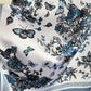 Satin Floral Butterfly Print Square Scarf Elegant Fashion Neck Wrap