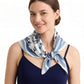 Satin Floral Butterfly Print Square Scarf Elegant Fashion Neck Wrap