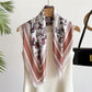 Satin Floral Butterfly Print Square Scarf Elegant Fashion Neck Wrap