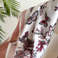 Satin Floral Butterfly Print Square Scarf Elegant Fashion Neck Wrap