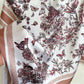 Satin Floral Butterfly Print Square Scarf Elegant Fashion Neck Wrap