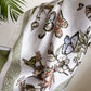 Satin Floral Butterfly Print Square Scarf Elegant Fashion Neck Wrap