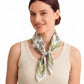 Satin Floral Butterfly Print Square Scarf Elegant Fashion Neck Wrap