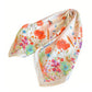 Satin Floral Butterfly Print Square Scarf Lightweight Elegant Neck Wrap