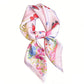 Satin Floral Butterfly Print Square Scarf Lightweight Elegant Neck Wrap