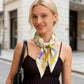 Satin Floral Butterfly Print Square Scarf Lightweight Elegant Neck Wrap