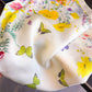 Satin Floral Butterfly Print Square Scarf Lightweight Elegant Neck Wrap