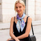 Satin Watercolor Floral Square Scarf Lightweight Elegant Neck Wrap