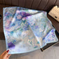 Satin Watercolor Floral Square Scarf Lightweight Elegant Neck Wrap