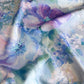 Satin Watercolor Floral Square Scarf Lightweight Elegant Neck Wrap
