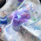 Satin Watercolor Floral Square Scarf Lightweight Elegant Neck Wrap