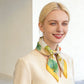 Satin Watercolor Floral Square Scarf Lightweight Elegant Neck Wrap