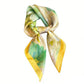 Satin Watercolor Floral Square Scarf Lightweight Elegant Neck Wrap