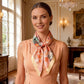 Satin Watercolor Floral Square Scarf Lightweight Elegant Neck Wrap