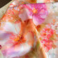 Satin Watercolor Floral Square Scarf Lightweight Elegant Neck Wrap