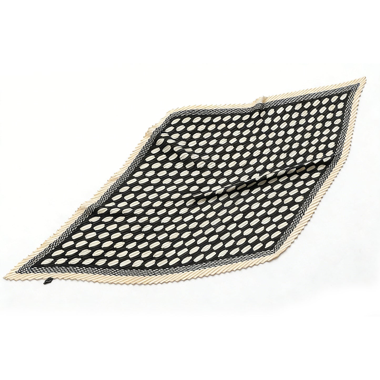 Pleated Polka Dot Square Scarf Elegant Geometric Print Neck Wrap