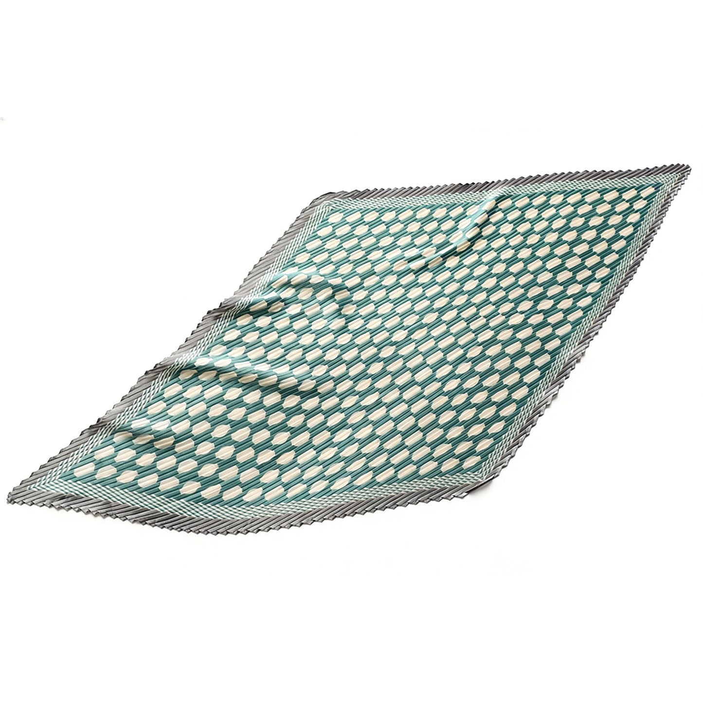 Pleated Polka Dot Square Scarf Elegant Geometric Print Neck Wrap
