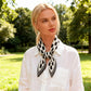 Pleated Polka Dot Square Scarf Elegant Geometric Print Neck Wrap