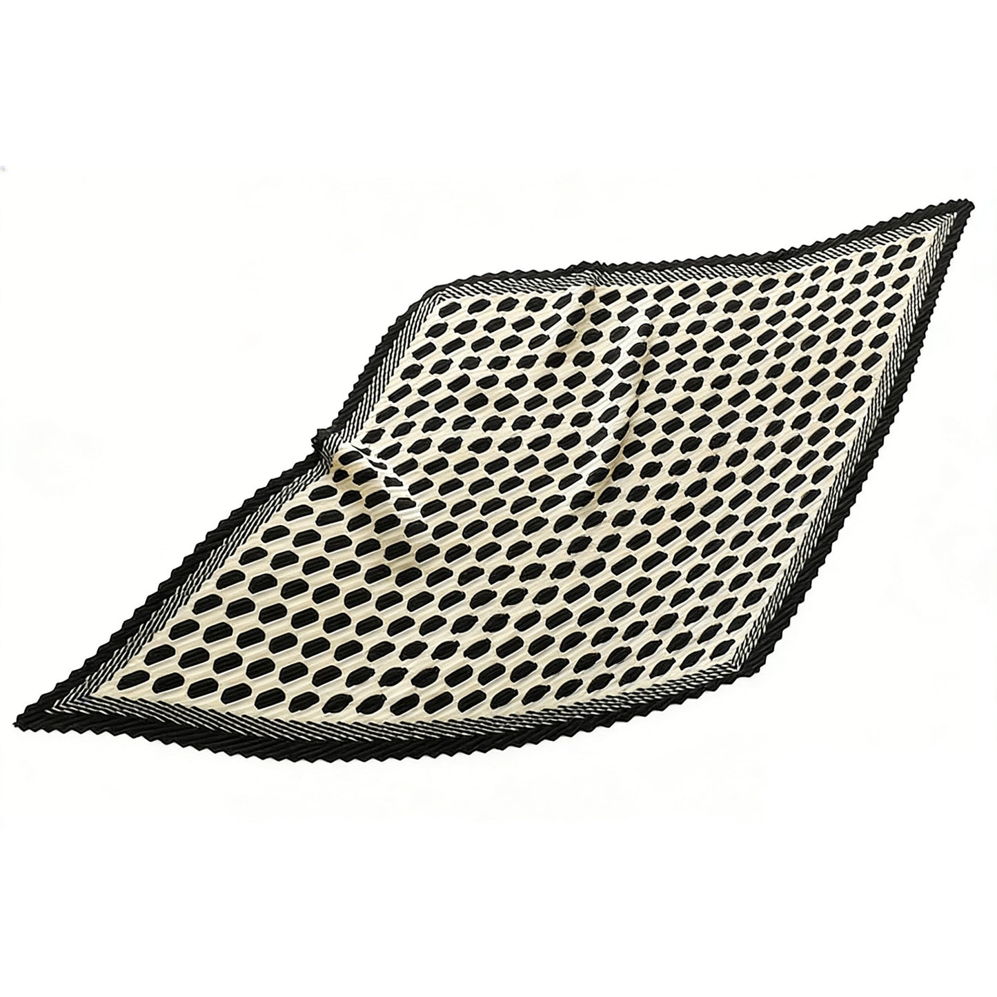 Pleated Polka Dot Square Scarf Elegant Geometric Print Neck Wrap