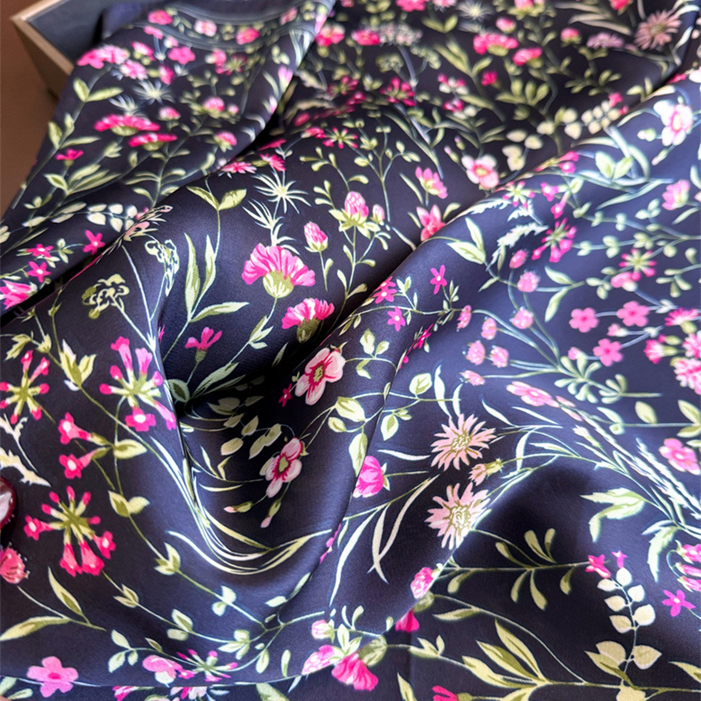 Floral Print Square Scarf Elegant Lightweight Fashion Neck Wrap