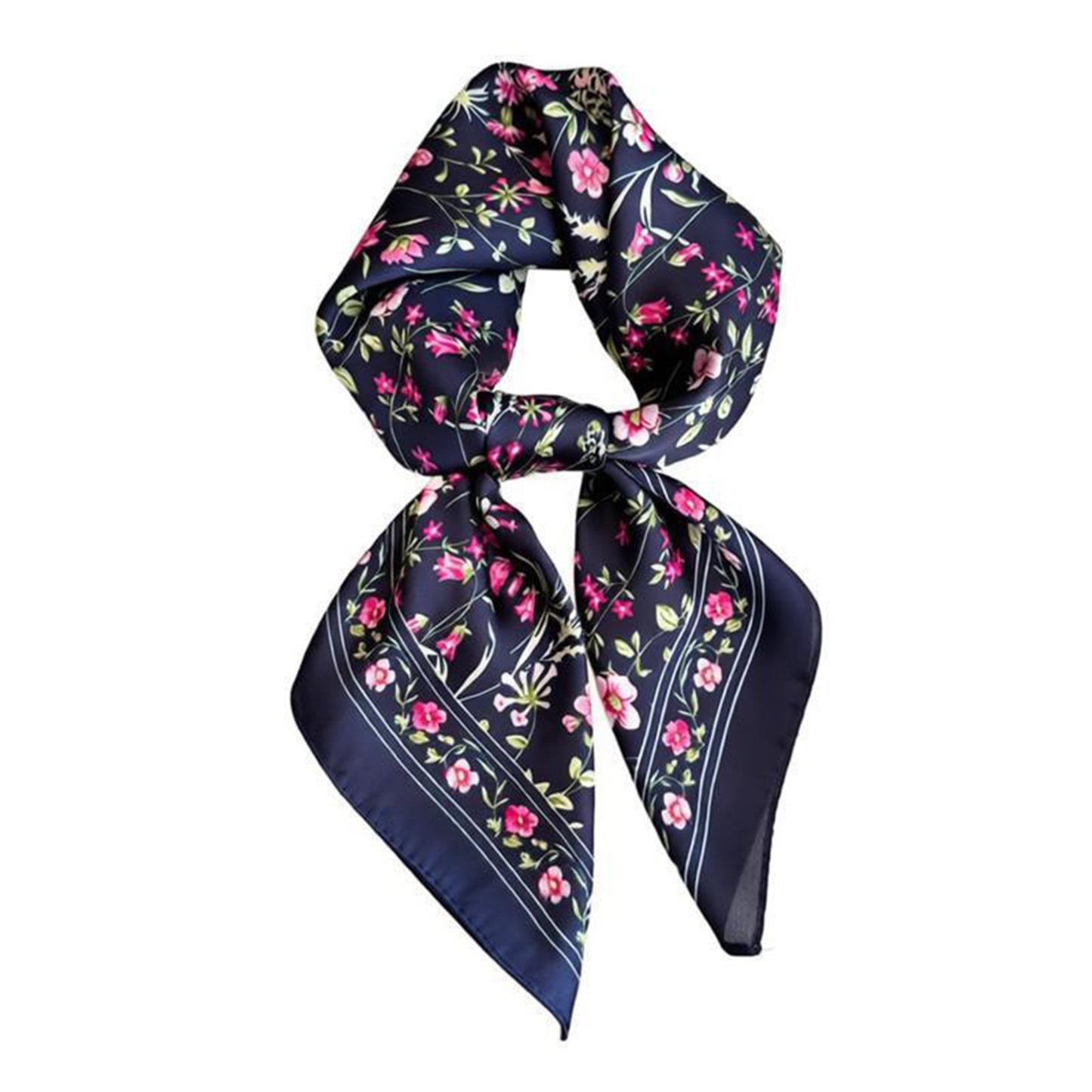 Floral Print Square Scarf Elegant Lightweight Fashion Neck Wrap