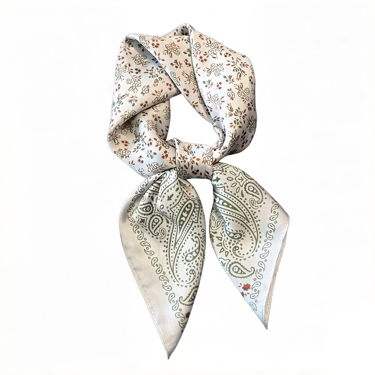 Paisley Floral Square Scarf Elegant Vintage Print Neck Wrap