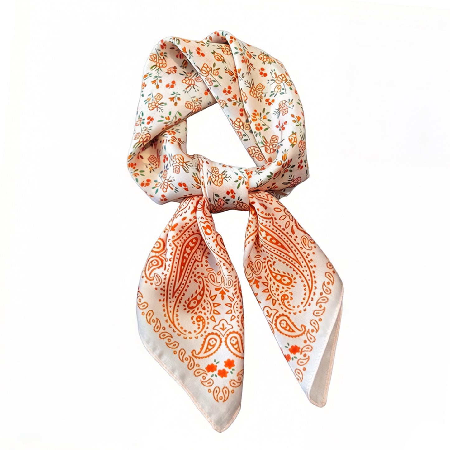 Paisley Floral Square Scarf Elegant Vintage Print Neck Wrap