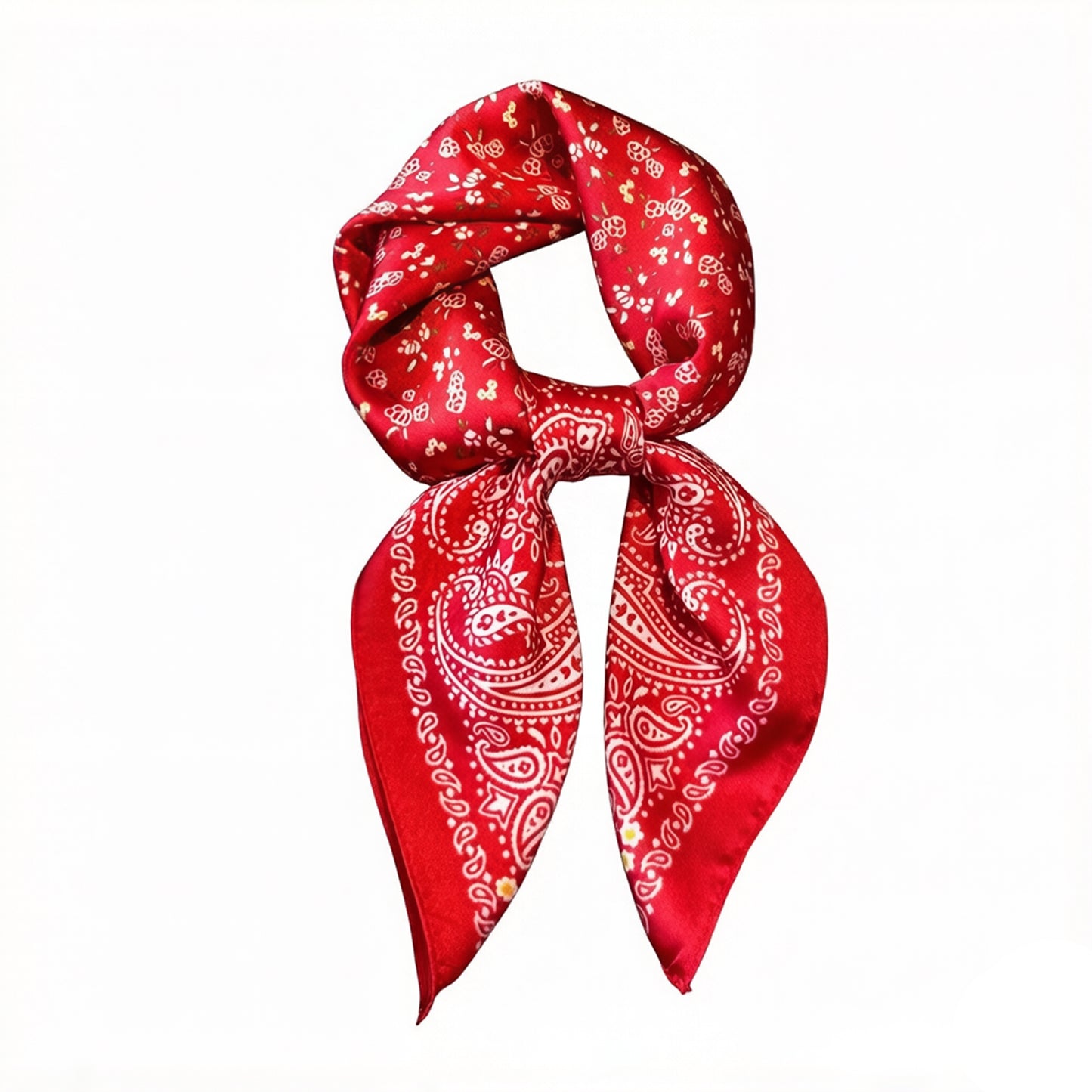 Paisley Floral Square Scarf Elegant Vintage Print Neck Wrap