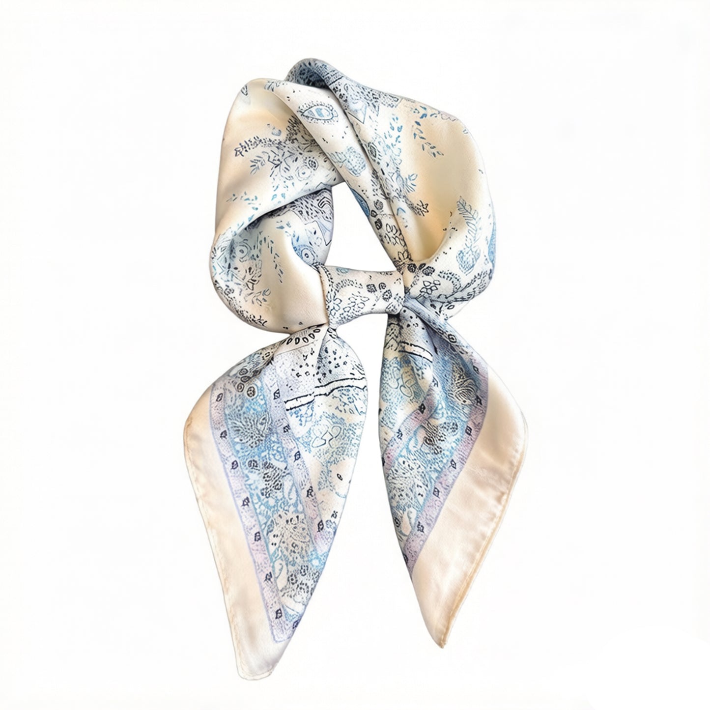 Vintage Paisley Print Square Scarf Elegant Soft Fashion Neck Head Wrap