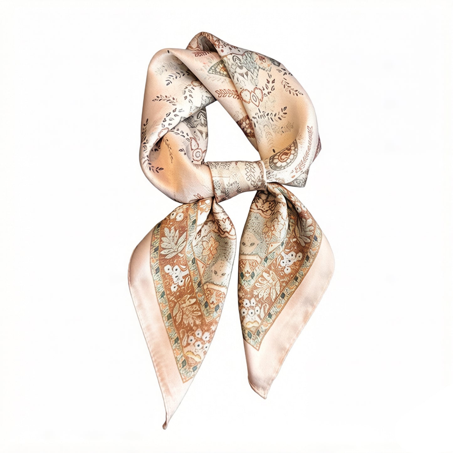 Vintage Paisley Print Square Scarf Elegant Soft Fashion Neck Head Wrap