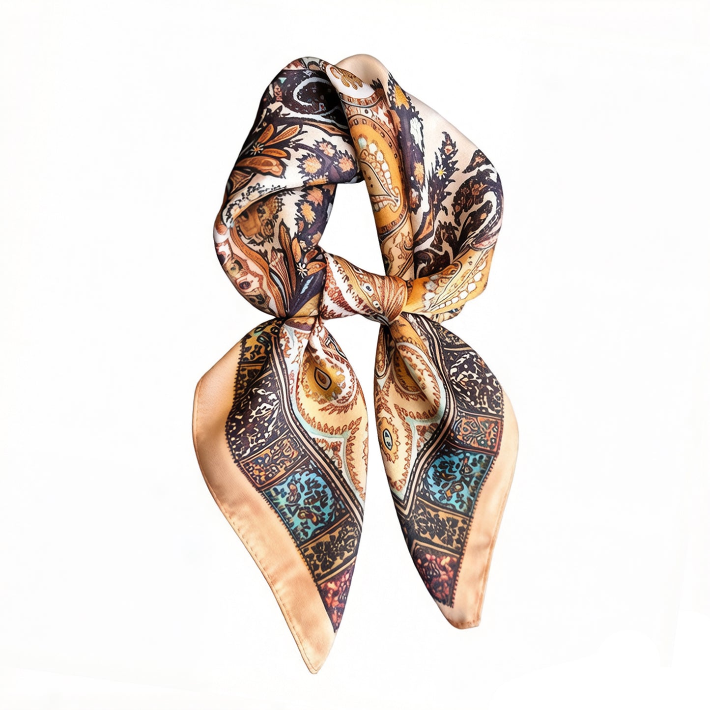 Vintage Paisley Print Square Scarf Elegant Soft Fashion Neck Head Wrap