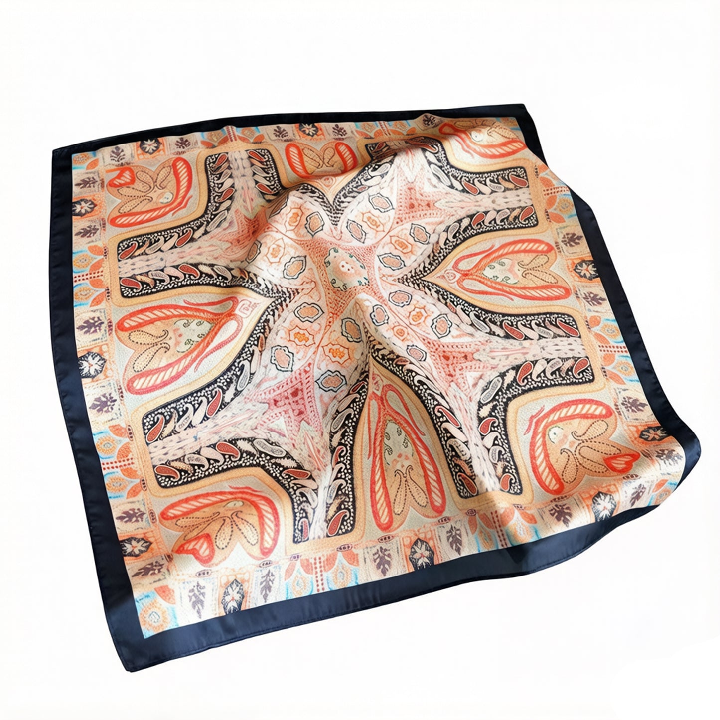 Vintage Paisley Square Scarf Elegant Boho Print Neck Wrap