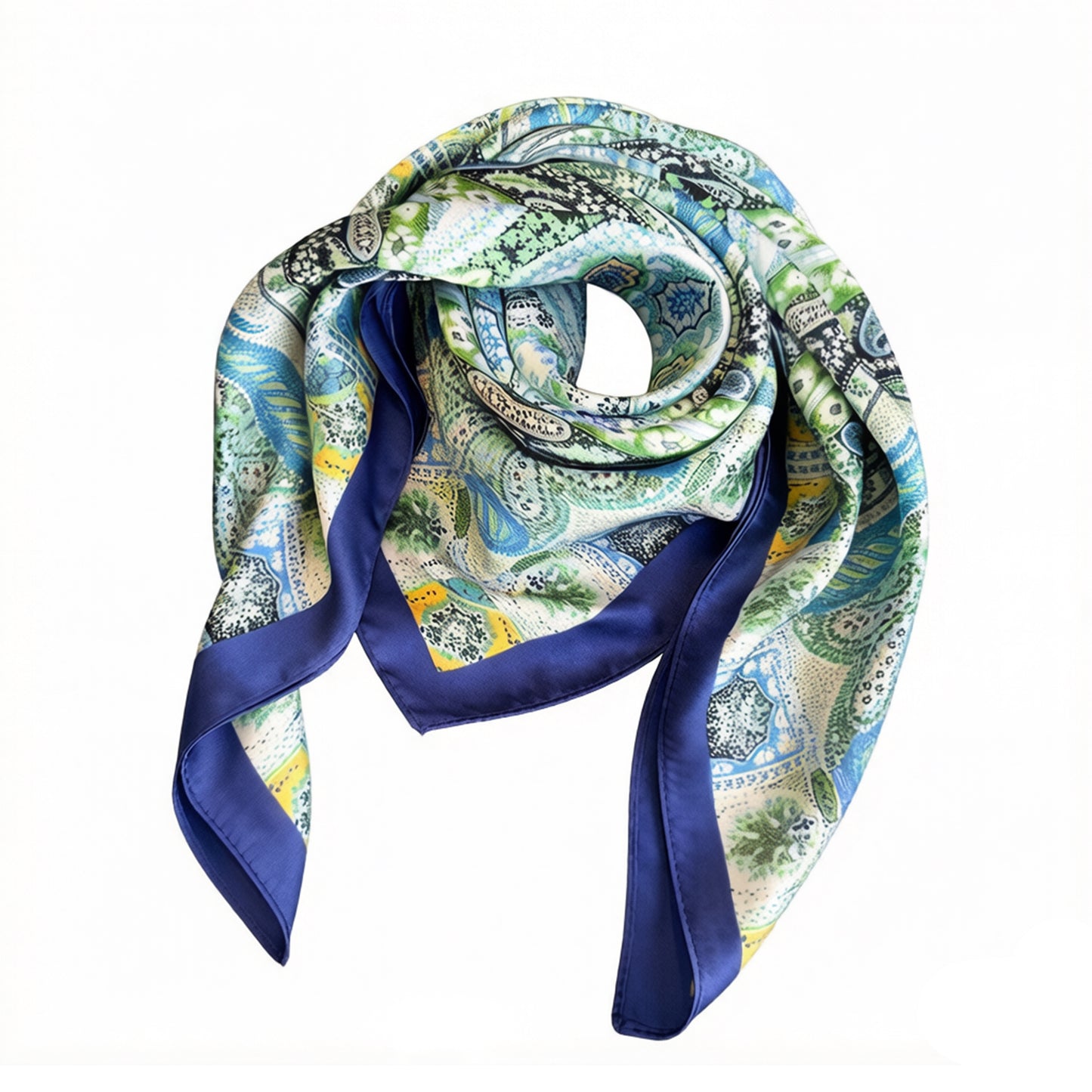 Vintage Paisley Square Scarf Elegant Boho Print Neck Wrap