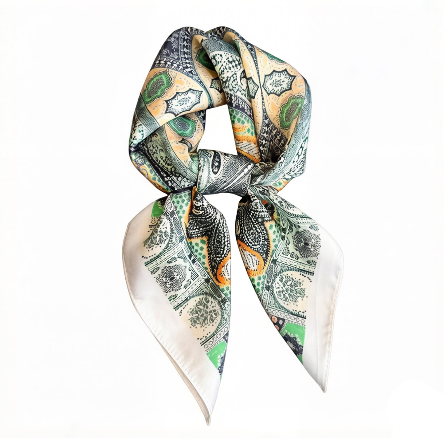 Vintage Paisley Square Scarf Elegant Boho Print Neck Wrap