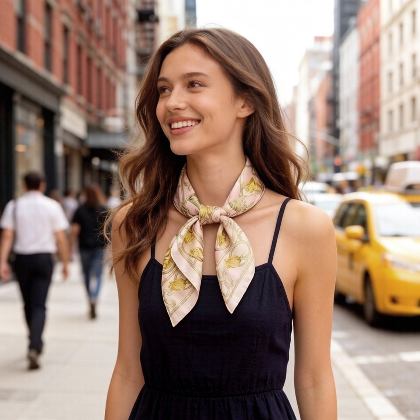Geometric Square Scarf Modern Checkerboard Print Fashion Neck Wrap