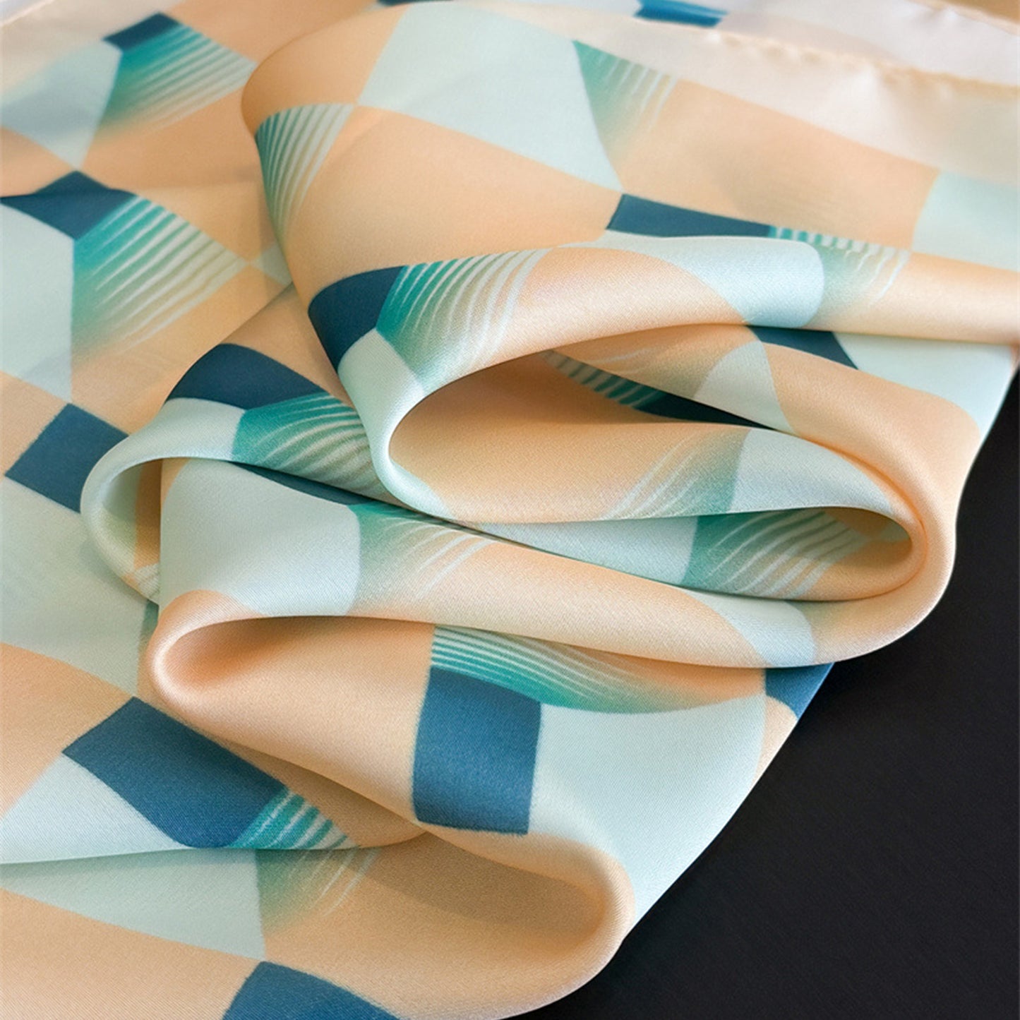 Geometric Square Scarf Modern Checkerboard Print Fashion Neck Wrap
