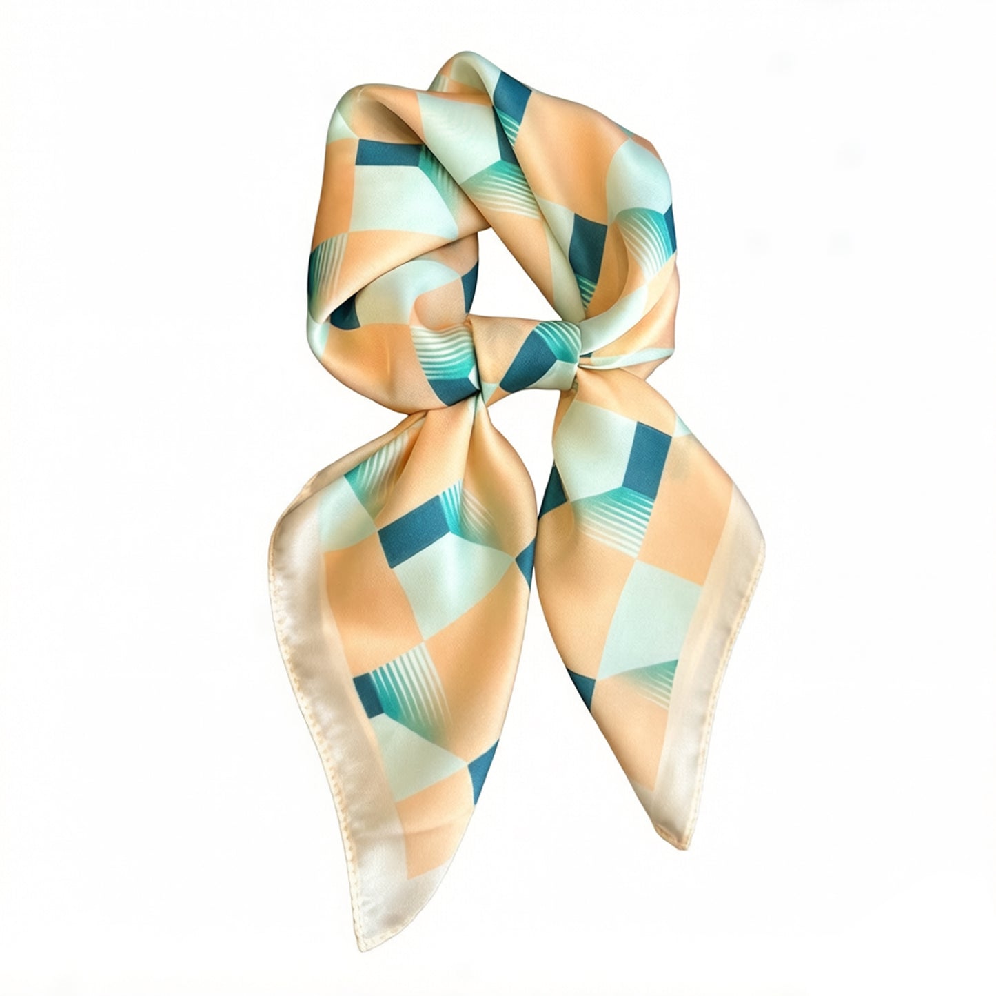 Geometric Square Scarf Modern Checkerboard Print Fashion Neck Wrap