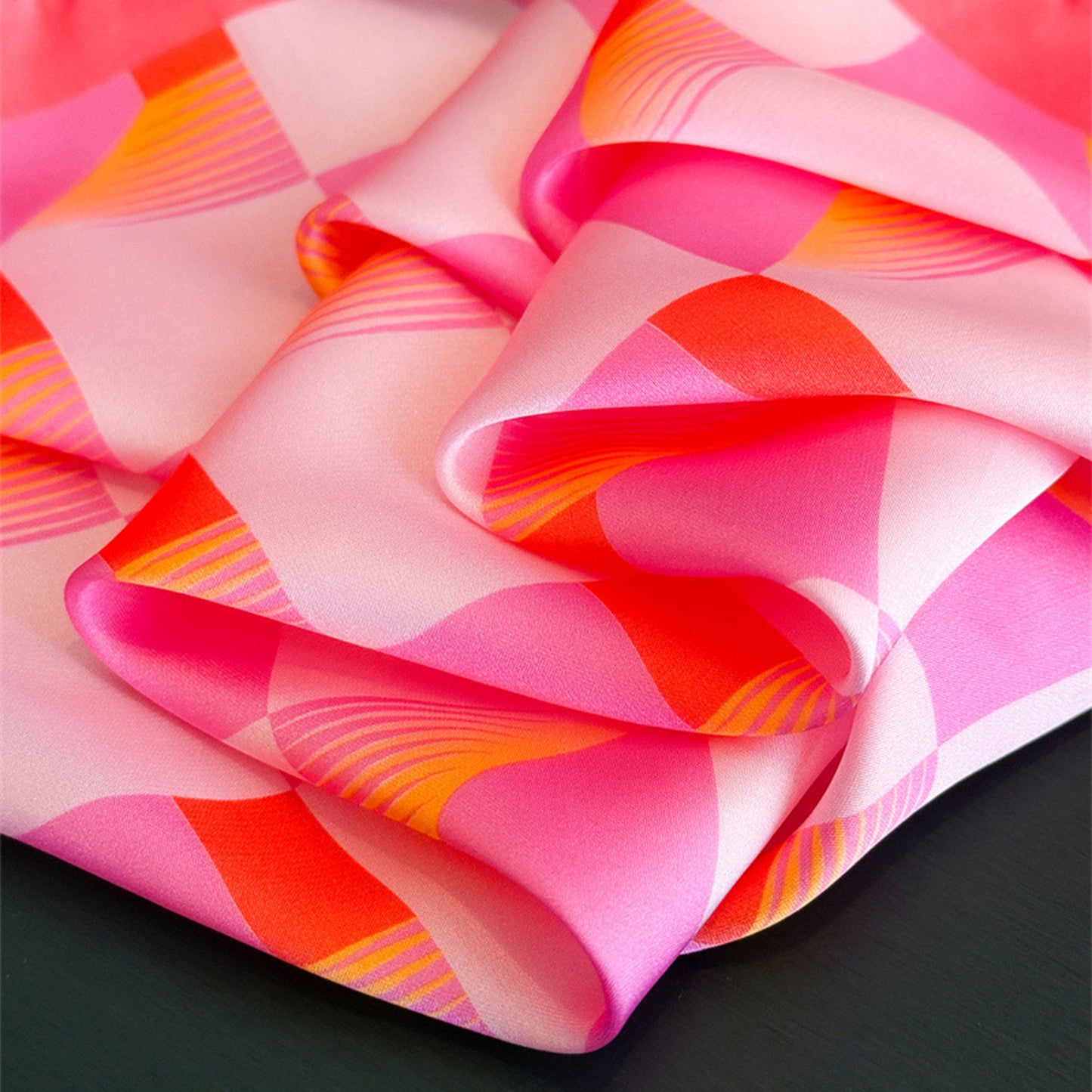 Geometric Square Scarf Modern Checkerboard Print Fashion Neck Wrap