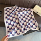 Geometric Square Scarf Modern Checkerboard Print Fashion Neck Wrap