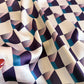 Geometric Square Scarf Modern Checkerboard Print Fashion Neck Wrap