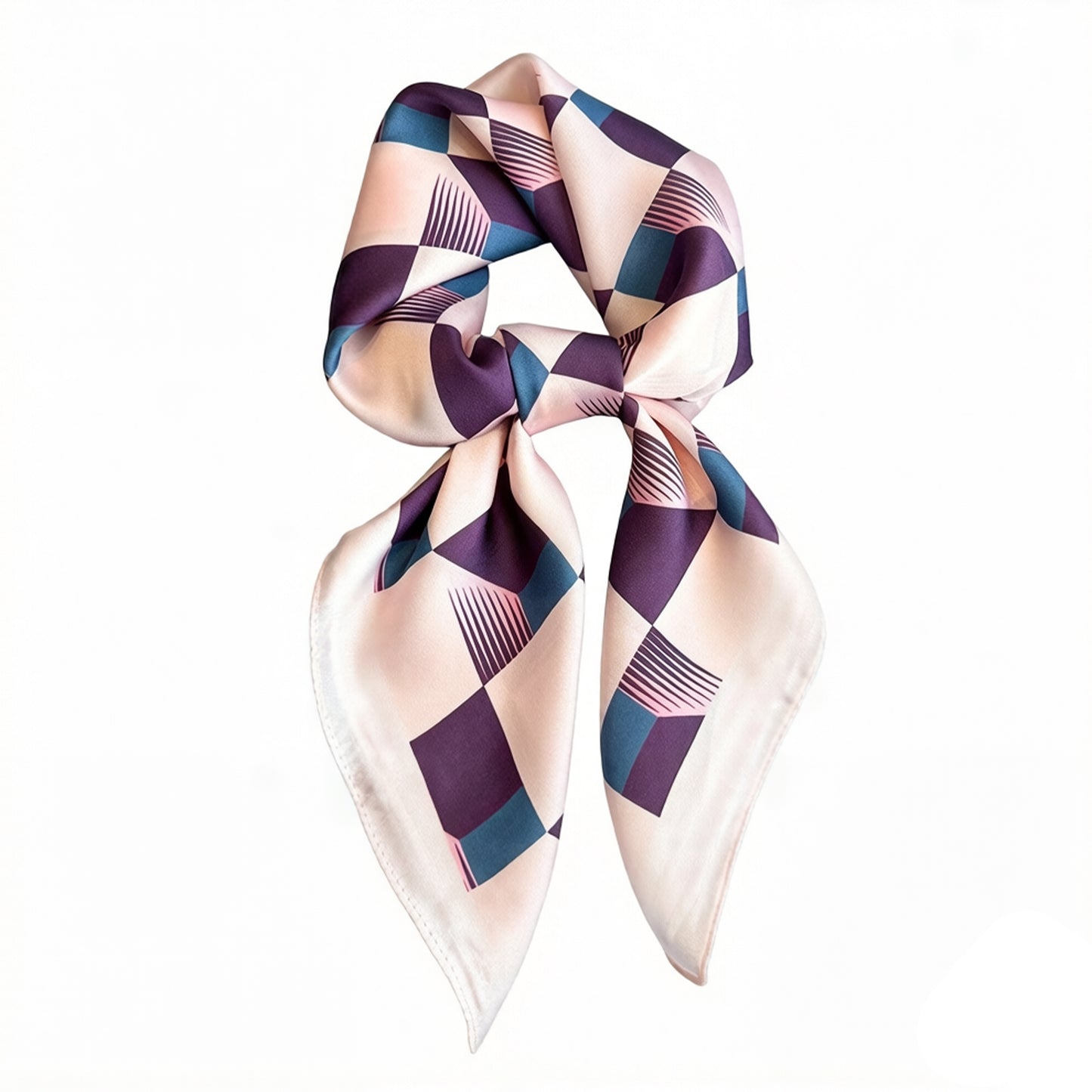 Geometric Square Scarf Modern Checkerboard Print Fashion Neck Wrap
