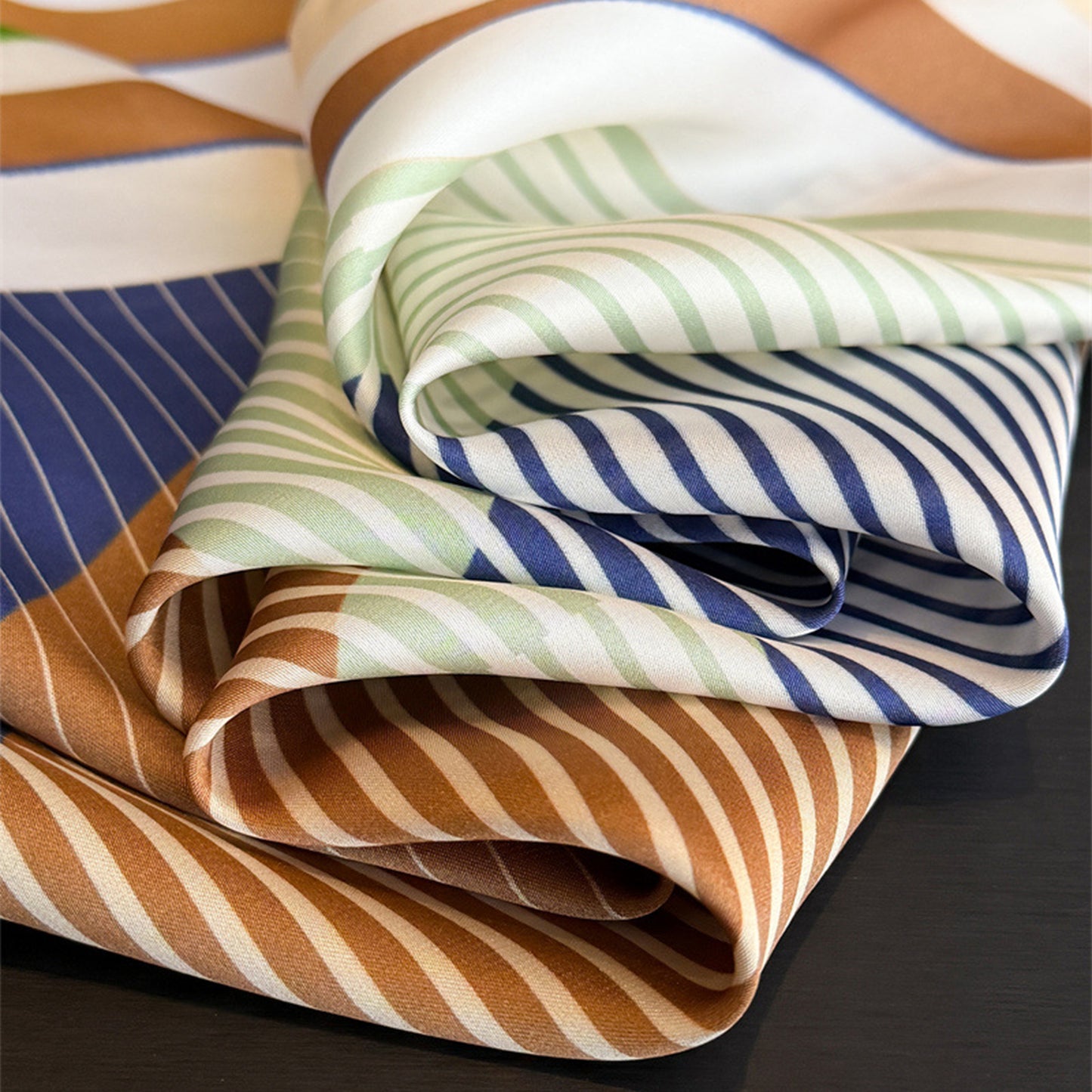 Modern Colorblock Stripe Square Scarf Elegant Fashion Neck Wrap
