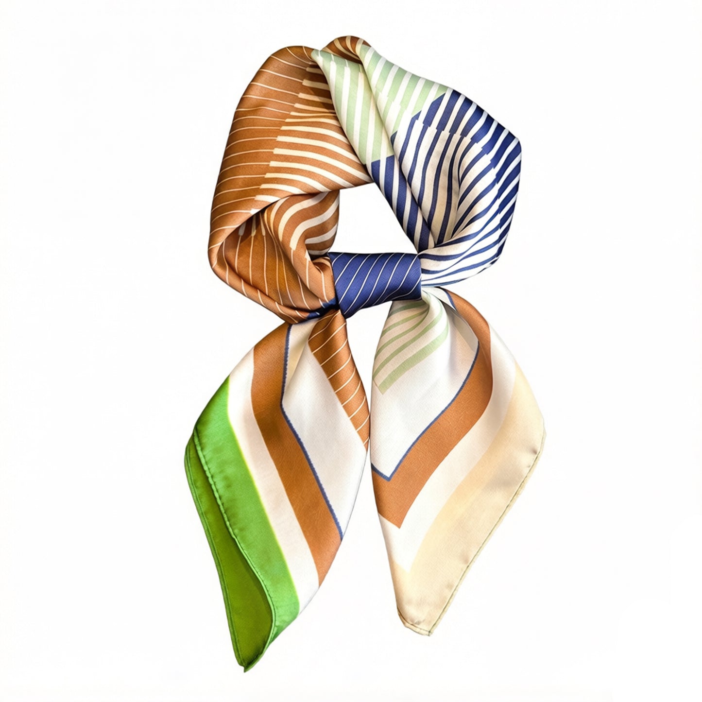 Modern Colorblock Stripe Square Scarf Elegant Fashion Neck Wrap