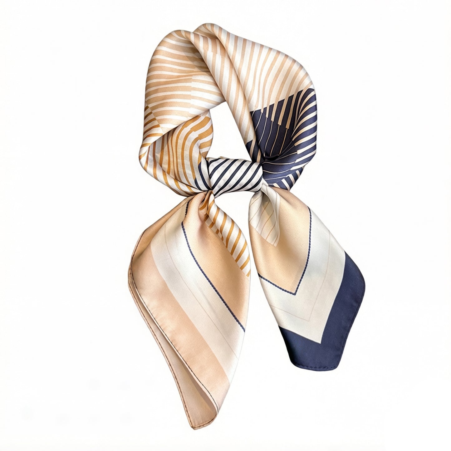 Modern Colorblock Stripe Square Scarf Elegant Fashion Neck Wrap