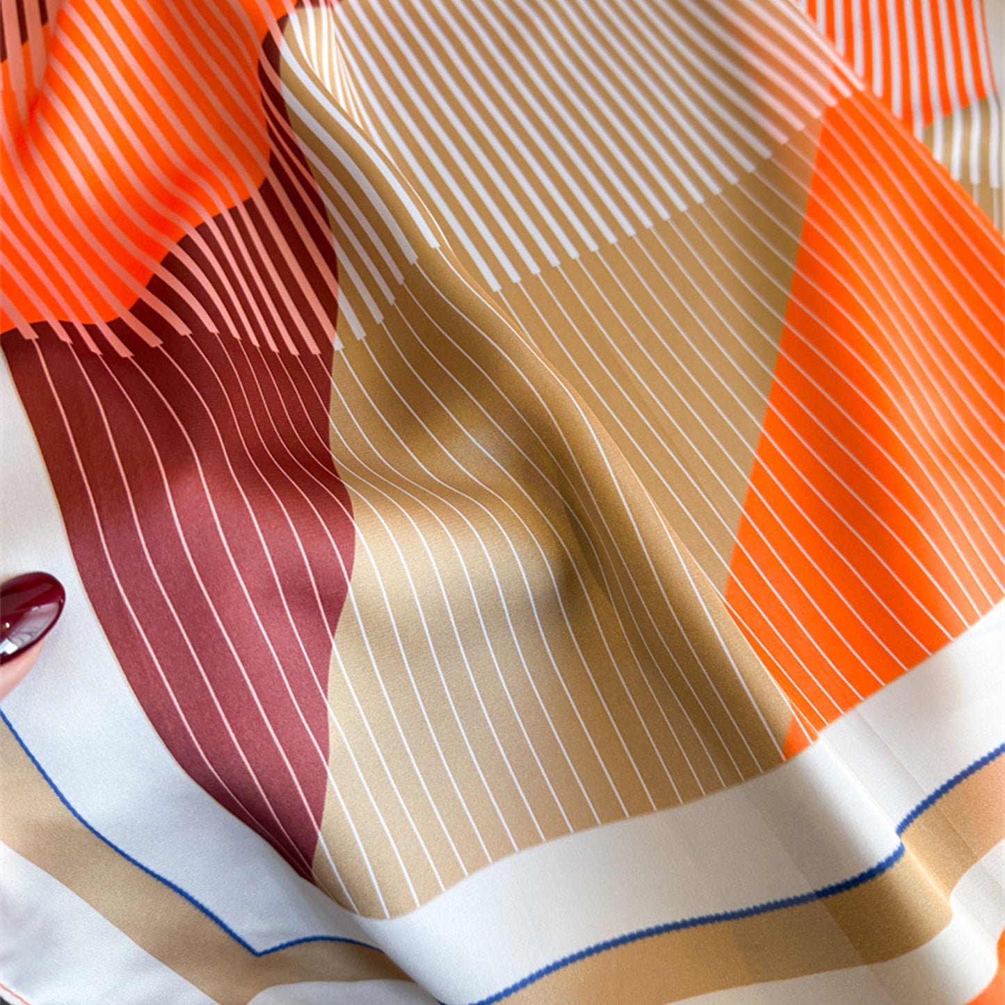 Modern Colorblock Stripe Square Scarf Elegant Fashion Neck Wrap