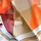 Modern Colorblock Stripe Square Scarf Elegant Fashion Neck Wrap