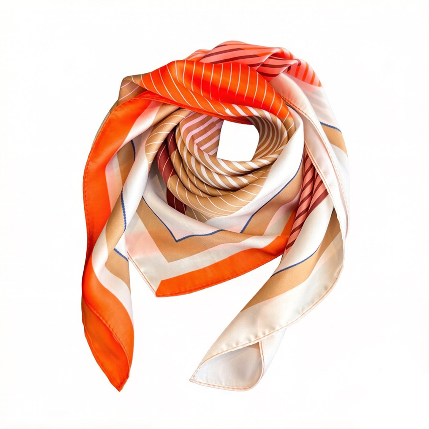 Modern Colorblock Stripe Square Scarf Elegant Fashion Neck Wrap