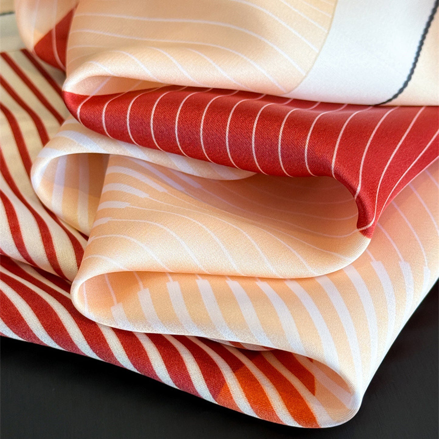 Modern Colorblock Stripe Square Scarf Elegant Fashion Neck Wrap