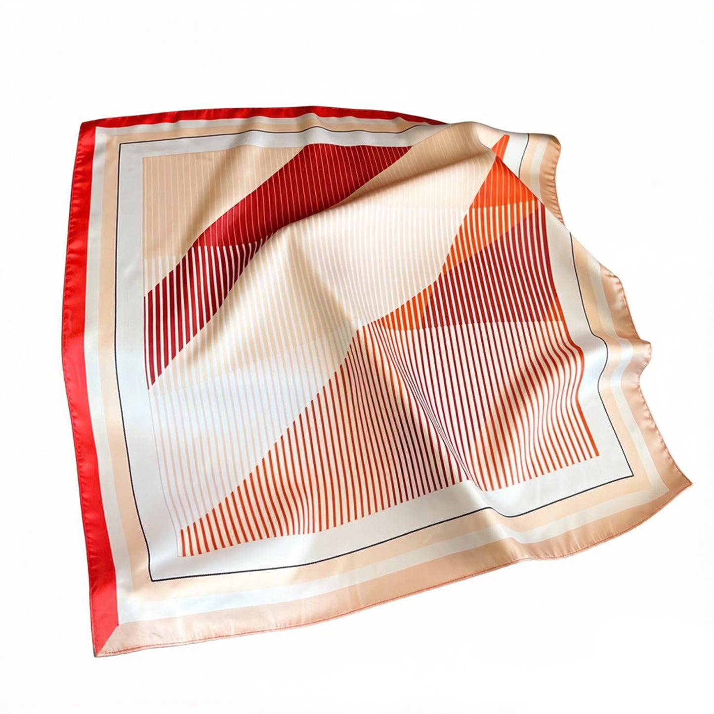 Modern Colorblock Stripe Square Scarf Elegant Fashion Neck Wrap